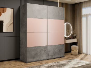 Шкаф-купе Эста 2-х дверный ДСП/Стекла пудра/Доводчик 180х66х240