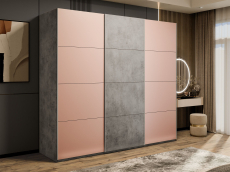 Шкафы-купе 3-х дверные, Шкаф-купе Эста 3-х дверный ДСП/Стекла пудра/Доводчик 240х66х240