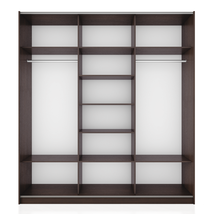 Шкафы-купе 3-х дверные, Шкаф-купе Прайм 3-х дверный Зеркала/Стекло белое/Доводчики 210х57х230