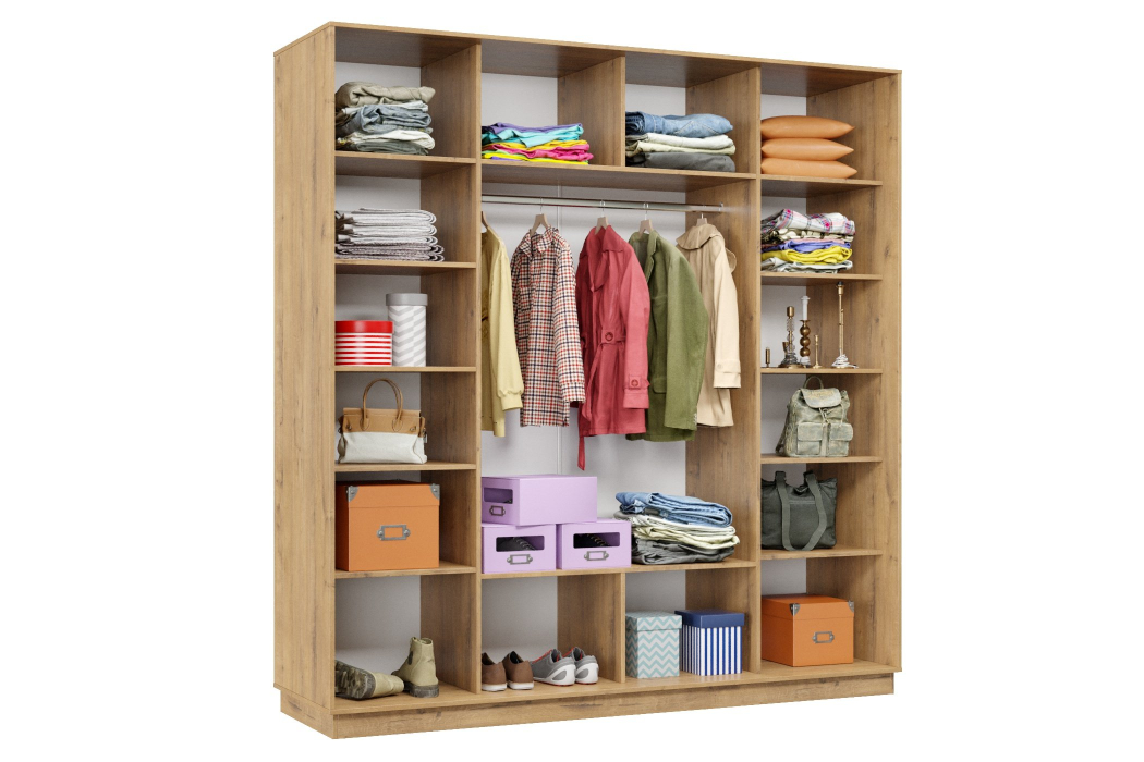 Шкафы-купе 3-х дверные, Шкаф-купе Премьер 36 (11ЗБ;11ЗБ;11ЗБ) фасады зеркало бронза/трёхдверный/Профиль чёрный муар