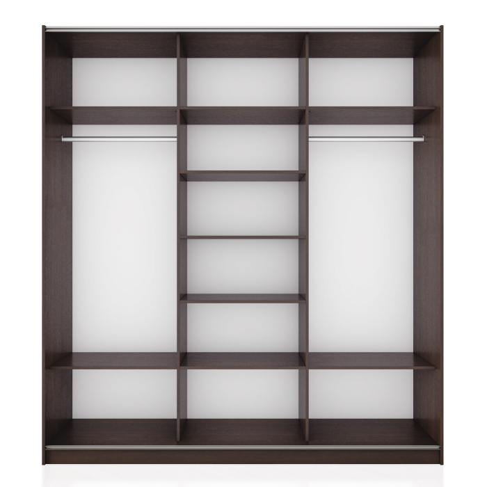 Шкафы-купе 3-х дверные, Шкаф-купе Прайм 3-х дверный Стекла белые/Доводчики 210х57х230