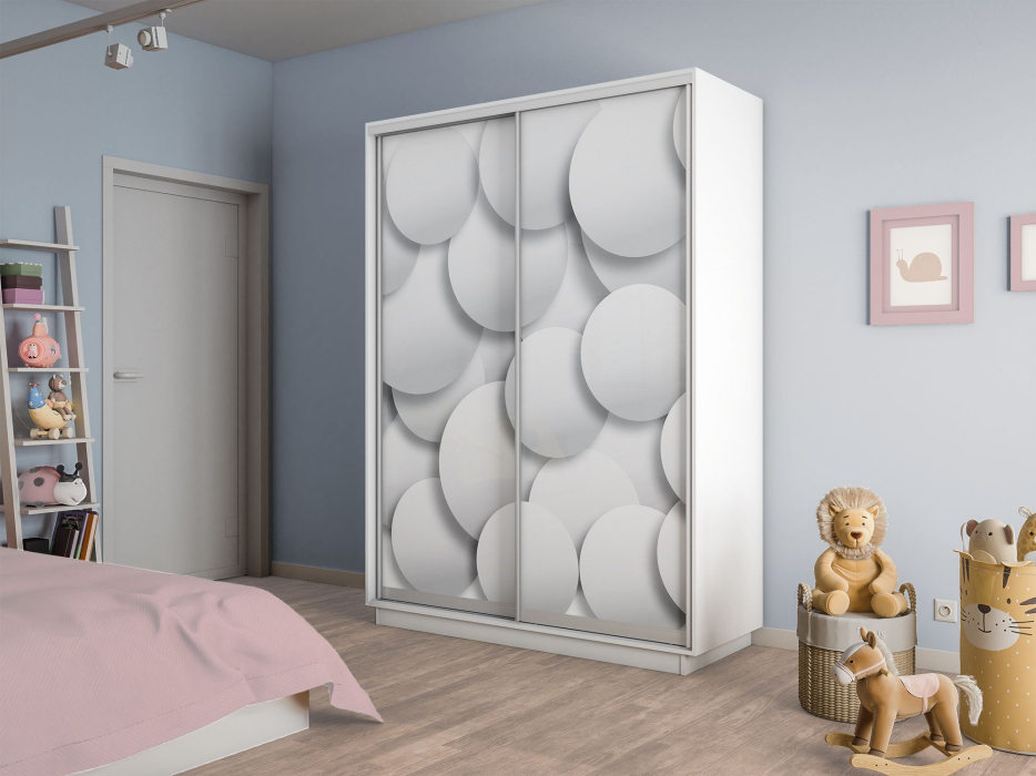 Шкафы-купе 2-х дверные, Шкаф-купе Экспресс 2-х дверный Фотопечать Шары Стекла 120х60х240