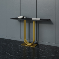 Журнальные столики, Стол консольный с металлическим подстольем ARFEO (Золотой) 80*35*120