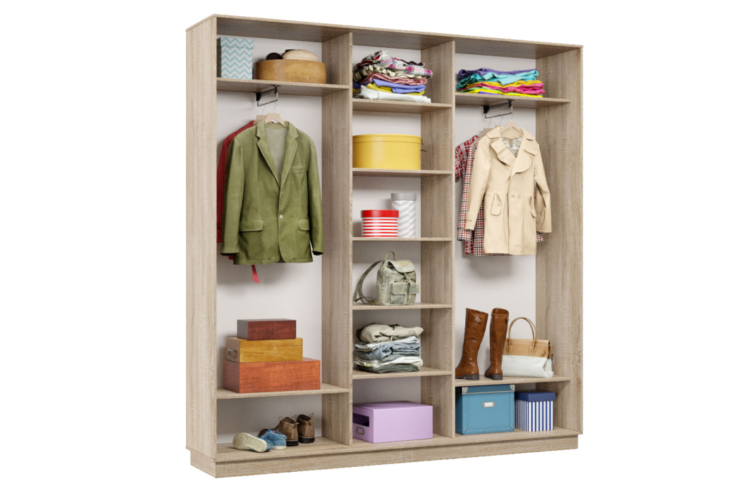 Шкафы-купе 3-х дверные, Шкаф-купе Премьер Лайт 43 (08;08;08) трехдверный