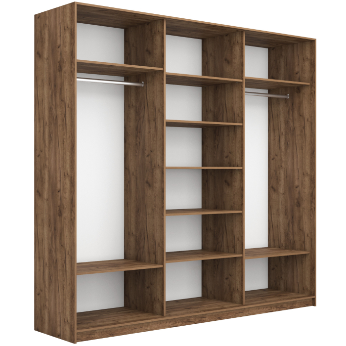 Шкафы-купе 3-х дверные, Шкаф-купе Прайм Широкий 3-х дверный Стекла хаки/ДСП/Доводчики 240х57х230