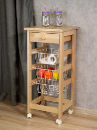 Тумба с ящиком и корзинами лак