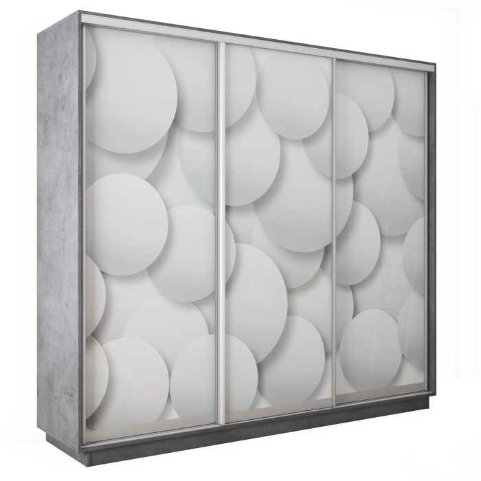 Шкафы-купе 3-х дверные, Шкаф-купе Экспресс 3-х дверный Фотопечать Шары Стекла 210х60х240