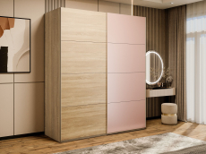 Шкафы-купе 2-х дверные, Шкаф-купе Эста 2-х дверный ДСП/Стекла пудра/Доводчик 180х66х240