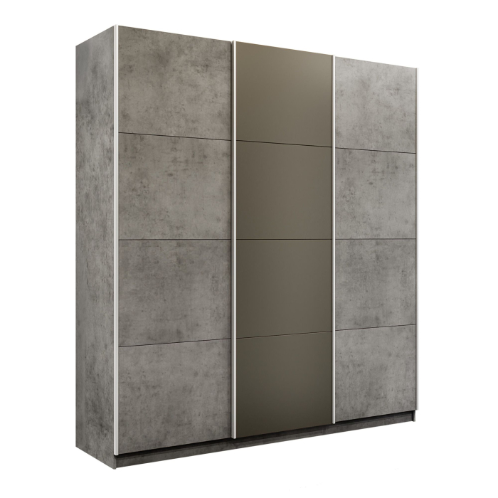 Шкафы-купе 3-х дверные, Шкаф-купе Прайм 3-х дверный Стекла хаки/ДСП/Доводчики 180х57х230