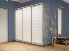 Шкафы-купе 3-х дверные, Шкаф-купе Экспресс 3-х дверный Фотопечать Калейдоскоп Стекла 210х45х240