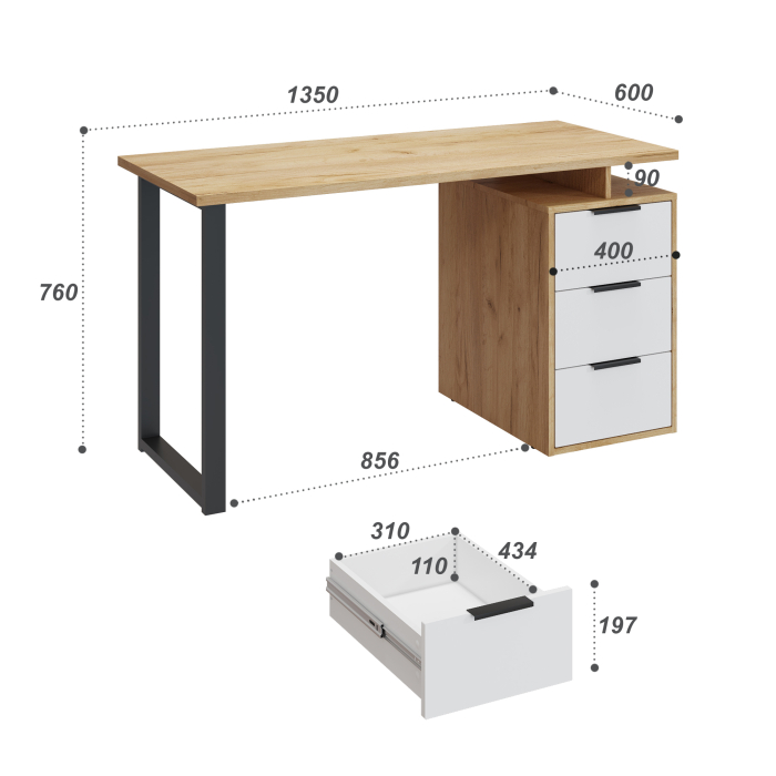 Прямые, Стол письменный С-406
