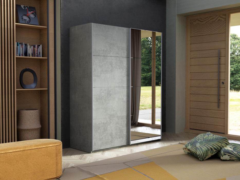 Шкафы-купе 2-х дверные, Шкаф-купе Эста ДСП+Зеркало 180х66х240