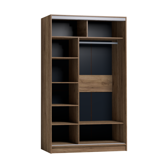 Шкафы-купе 2-х дверные, Шкаф-купе 2-дв  Strike 1200 зеркало/лдсп  (в2105*ш1232*г595)