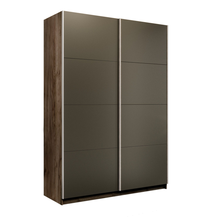 Шкафы-купе 2-х дверные, Шкаф-купе Прайм 2-х дверный Стекла хаки/Доводчики 160х57х230