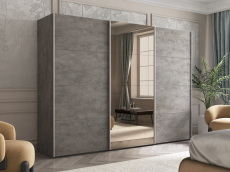 Шкафы-купе 3-х дверные, Шкаф-купе Эста ДСП+Зеркало+ДСП 300х66х240