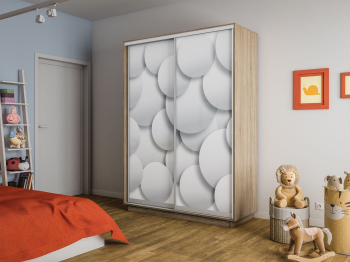 Шкаф-купе Экспресс 2-х дверный Фотопечать Шары Стекла 120х60х220