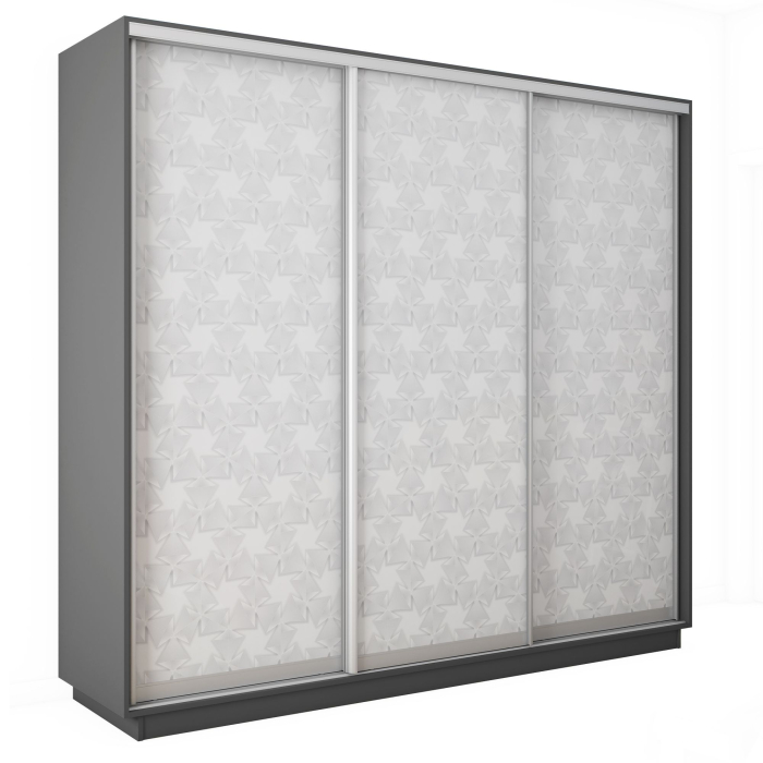 Шкафы-купе 3-х дверные, Шкаф-купе Экспресс 3-х дверный Фотопечать Калейдоскоп Стекла 210х45х220