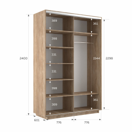 Шкаф-купе Экспресс 2-х дверный Фотопечать Ленты Стекла 160х60х240