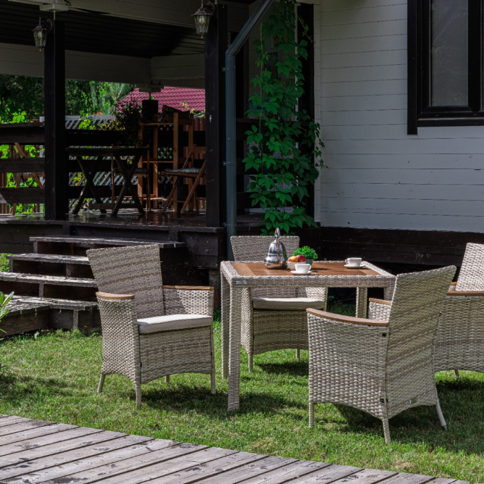 Комплекты мебели, Обеденный комплект AMELIA бежевого цвета на 4 персоны