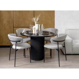 Деревянный стол Барел 90 (черные ноги)