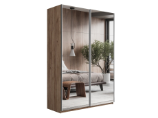 Шкафы-купе 2-х дверные, Шкаф Прайм дуо Зеркало+зеркало 2300 х 1600 х 570