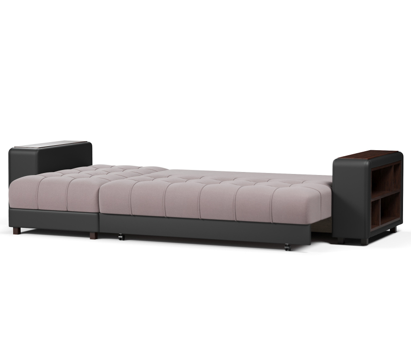 Диваны угловые в гостиную, Диван-кровать угловой  Дубай еврокнижка,велюр+экокожа