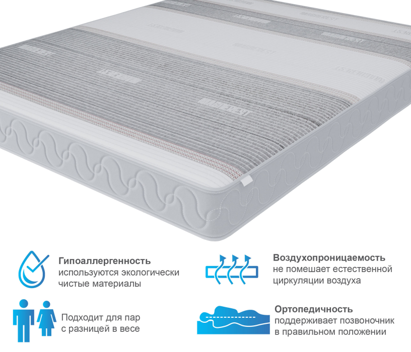 800 x 2000, Матрас Корсика-Зодиак в чехле Magnetic 800х2000