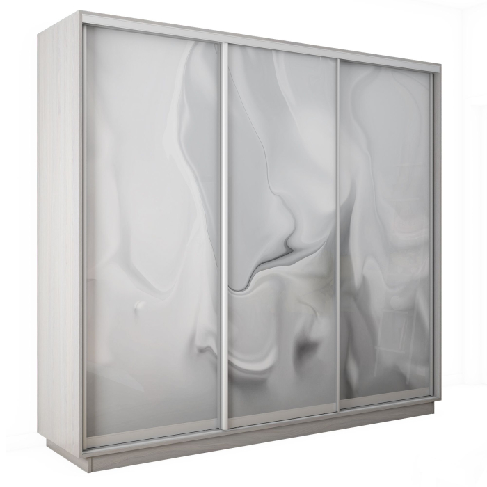 Шкафы-купе 3-х дверные, Шкаф-купе Экспресс 3-х дверный Фотопечать Шелк Стекла 210х60х240