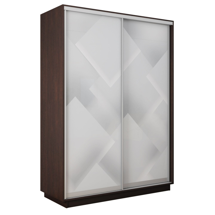 Шкафы-купе 2-х дверные, Шкаф-купе Экспресс 2-х дверный Фотопечать Квадрат Стекла 120х60х240