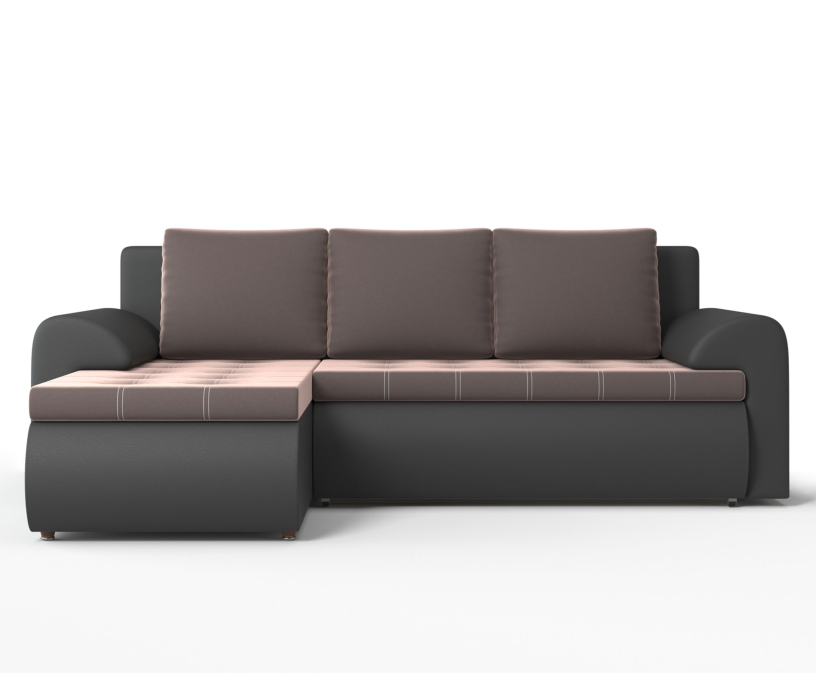 Диваны угловые в гостиную, Угловой диван Ванкувер левый, экокожа/велюр