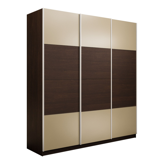 Шкафы-купе 3-х дверные, Шкаф-купе Эста 3-х дверный ДСП/Стекла фисташка/Доводчик 240х66х240