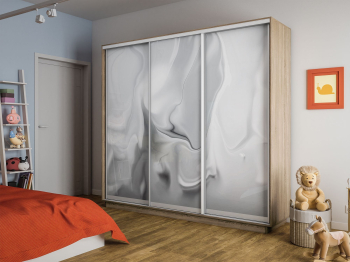 Шкаф-купе Экспресс 3-х дверный Фотопечать Шелк Стекла 240х60х240