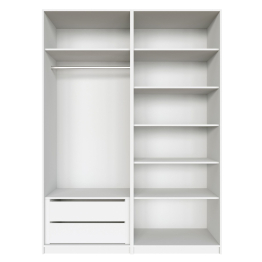 Распашной шкаф Локер 800+800 (Гармошка с системой Push to Move/Левый) с полками и ящиками справа