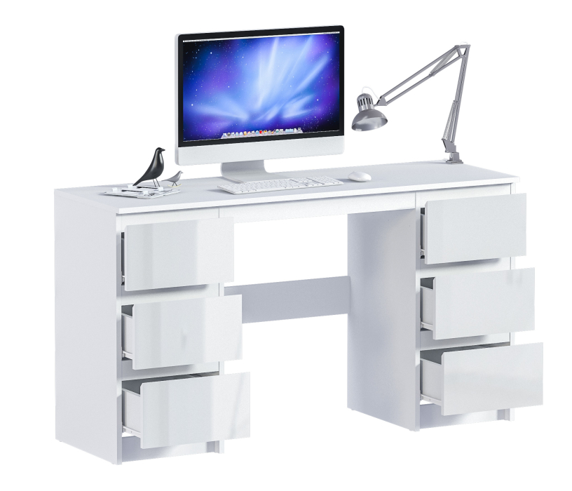 Прямые компьютерные столы, Стол Медея СБ-3337 Белый