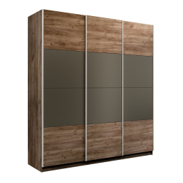 Шкаф-купе Эста 3-х дверный ДСП/Стекла хаки/Доводчик 240х66х240