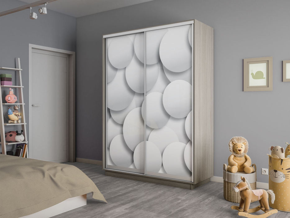 Шкафы-купе 2-х дверные, Шкаф-купе Экспресс 2-х дверный Фотопечать Шары Стекла 160х60х240