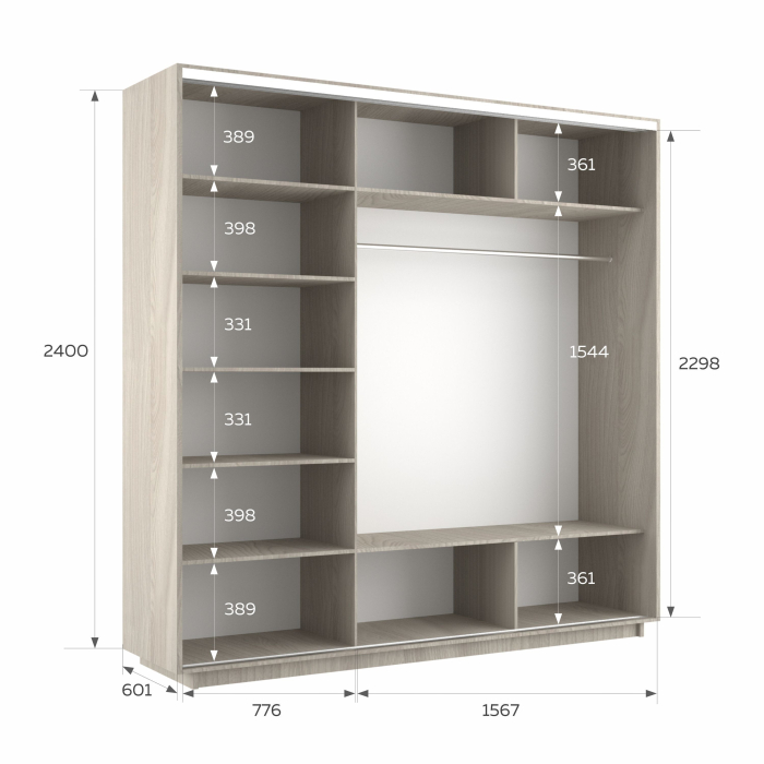 Шкафы-купе 3-х дверные, Шкаф-купе Экспресс 3-х дверный Фотопечать Шары Стекла 240х60х240