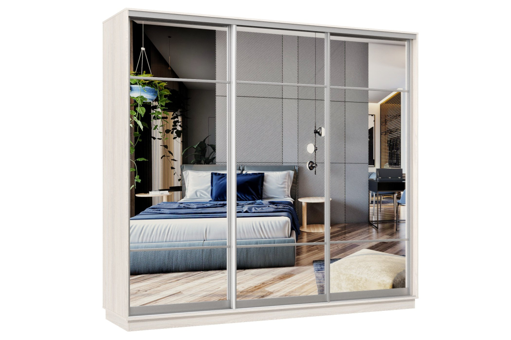 Шкафы-купе 3-х дверные, Шкаф-купе Премьер Лайт 57 (11;11;11) трехдверный