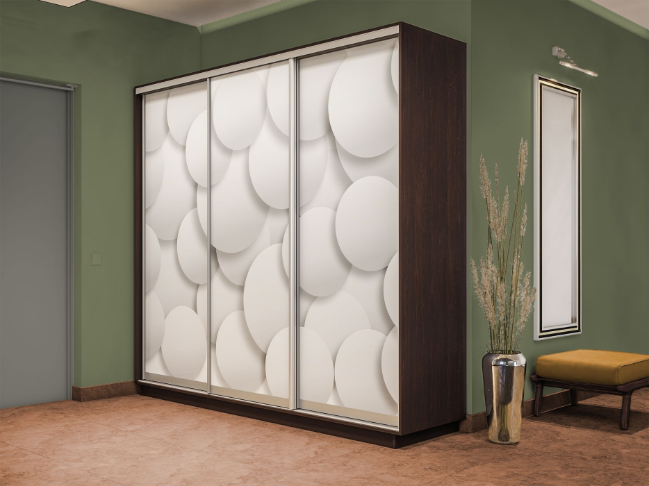 Шкафы-купе 3-х дверные, Шкаф-купе Экспресс 3-х дверный Фотопечать Шары Стекла 210х60х220