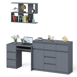 Тумба-комод Мори МК1200.4 с полкой на 900 и компьютерным столом левым