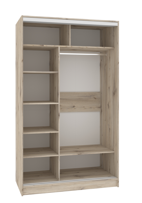 Шкафы-купе 2-х дверные, Шкаф-купе 2-дв  Strike 1200 зеркало/лдсп  (в2105*ш1232*г595)