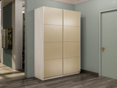 Шкафы-купе 2-х дверные, Шкаф-купе Прайм 2-х дверный Стекла фисташка/Доводчики 140х57х230