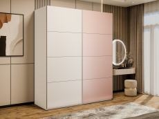 Шкафы-купе 2-х дверные, Шкаф-купе Эста 2-х дверный ДСП/Стекла пудра/Доводчик 180х66х240