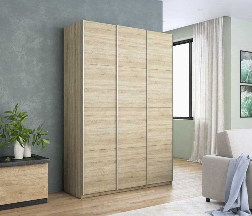 Шкафы-купе 3-х дверные, Шкаф Прайм трио ДСП 2300 x 2100 x 570