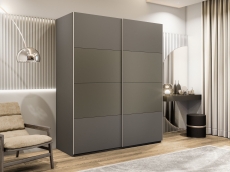 Шкафы-купе 2-х дверные, Шкаф-купе Эста 2-х дверный ДСП/Стекла хаки/Доводчик 160х66х240