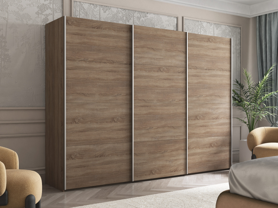 Шкафы-купе 3-х дверные, Шкаф-купе Эста ДСП+ДСП+ДСП 300х66х240