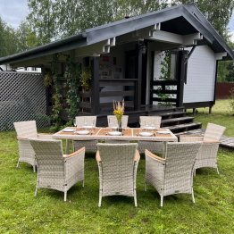 Обеденный комплект AMELIA бежевого цвета на 8 персон