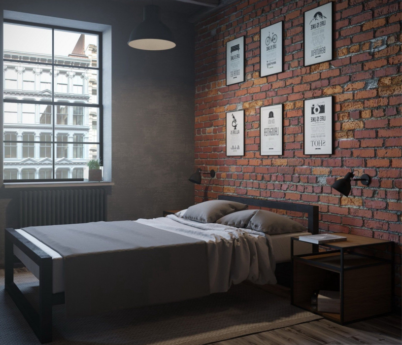 Кровати 160 см, Кровать в стиле лофт Ричмонд 1.6