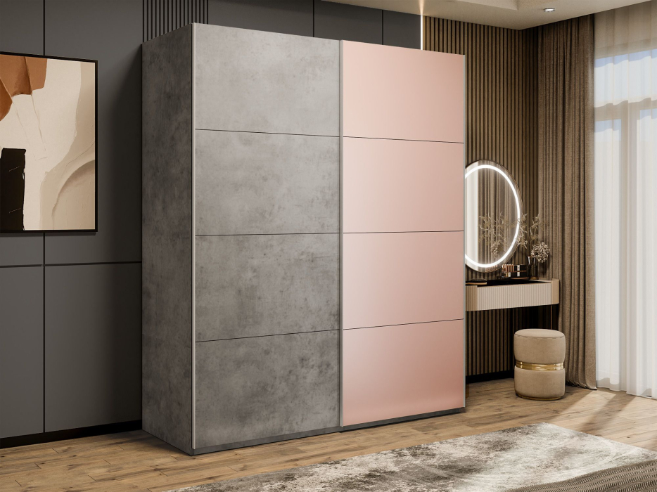 Шкафы-купе 2-х дверные, Шкаф-купе Эста 2-х дверный ДСП/Стекла пудра/Доводчик 160х66х240