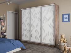 Шкафы-купе 3-х дверные, Шкаф-купе Экспресс 3-х дверный Фотопечать Ленты Стекла 210х45х220